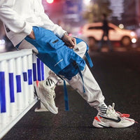 Cargo Pants Men Loose Hip hop Streetwear Joggers Korean Pocket Patchwork Harem Pants Ankle length Trousers Techwear