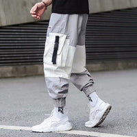 Cargo Pants Men Loose Hip hop Streetwear Joggers Korean Pocket Patchwork Harem Pants Ankle length Trousers Techwear