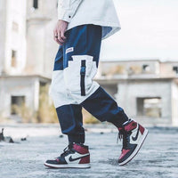 Cargo Pants Men Loose Hip hop Streetwear Joggers Korean Pocket Patchwork Harem Pants Ankle length Trousers Techwear