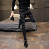 NEW 2019 spring autumn skinny elastic Casual Korean fashion Slim black teenagers hip hop cowboy denim leg jeans men pencil pants