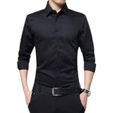 New Men Long Sleeve Shirts Slim Fit Solid Business Formal Shirts for Autumn VN 68