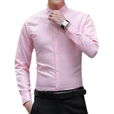 New Men Long Sleeve Shirts Slim Fit Solid Business Formal Shirts for Autumn VN 68