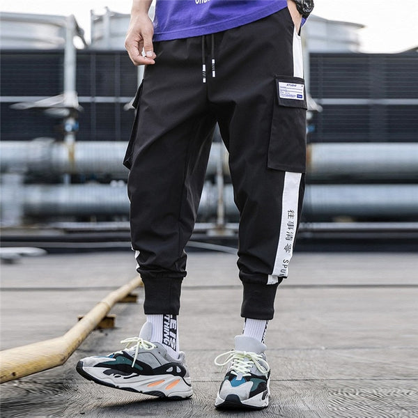 2019 Pockets Cargo Pants Men Color Patchwork Casual Jogger Fashion Tactical Trousers Tide Harajuku Streetwear Casual Mens Pants