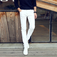 Top quality 2019 Fashion Youth Casual business white stretch jeans male men's trousers pencil pants teenagers pantalon hombre