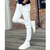 Top quality 2019 Fashion Youth Casual business white stretch jeans male men's trousers pencil pants teenagers pantalon hombre