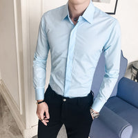 New 2019 Spring Autumn Cotton Dress Shirts High Quality Mens Casual Shirt,Casual Men Plus SizeXXXL Slim Fit Social Shirts