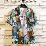 Print Brand Summer Hot Sell Men's Beach Shirt Fashion Short Sleeve Floral Loose Casual Shirts Plus Asian SIZE M-4XL 5XL Hawaiian